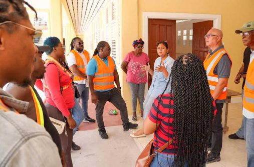 Minister Manickchand during a meeting with contractors in September (Photo: Ministry of Local Government & Regional Development/Facebook)