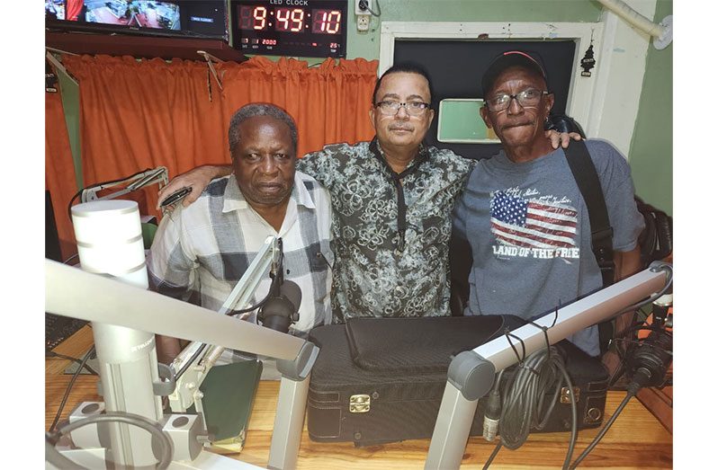Chairman of the Ex-Military Band’s Men Welfare Committee and overseas members Anthony Price and Orin Whittaker, who arrived in Guyana recently