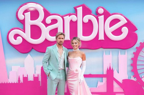 Ryan Gosling, left, and Margot Robbie pose for photographers upon arrival at the premiere of the film 'Barbie' on July 12, 2023, in London. (Scott Garfitt/Invision/AP, File)