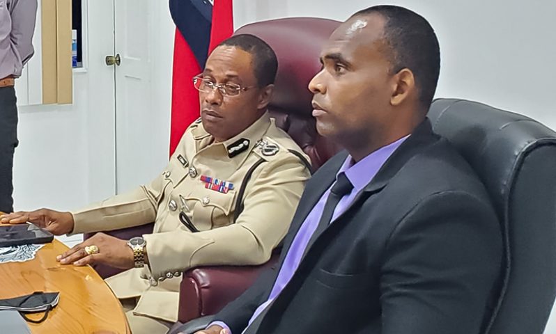 Acting Commissioner of Police, Clifton Hicken, and Crime Chief (ag) Wendell Blanhum