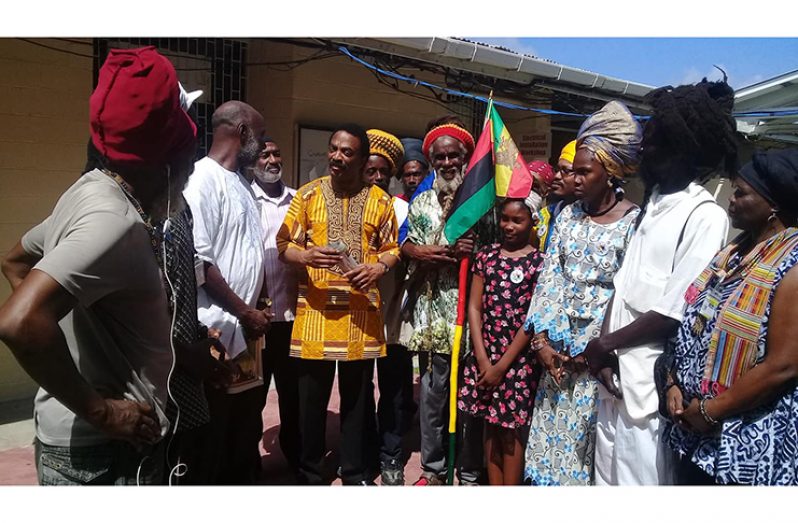 Attorney General, Basil Williams interacts with members of the Guyana Assembly of International Decade for People of African Descent