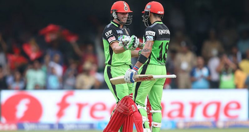 AB de Villiers and Virat Kohli added 229 for the second wicket in just 96 balls.