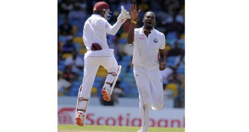 Left-arm  spinner Sulieman Benn picks up a five-wicket haul for West Indies on the opening day at Kensington Oval, Barbados. (WICB photo)