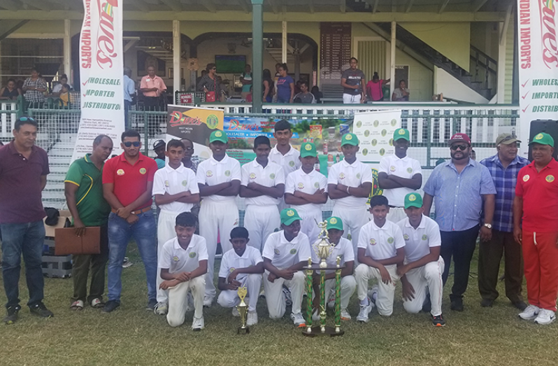 The victorious Berbice U-15 team (Clifton Ross photos)