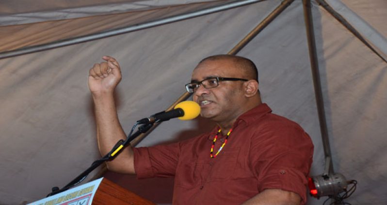 Former President, Dr Bharrat Jagdeo addressing the gathering