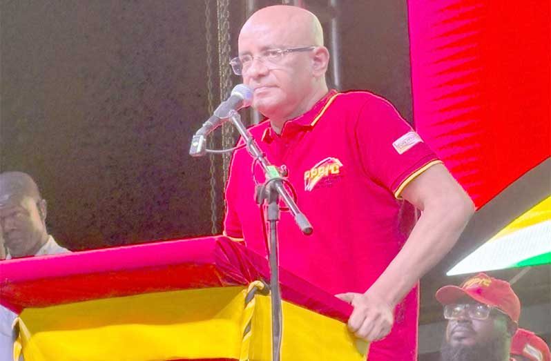 Vice-President Dr. Bharrat Jagdeo addresses supporters and residents of Mahaica