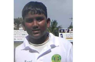 Guyana Under-15 captain Bhaskar Yadram
