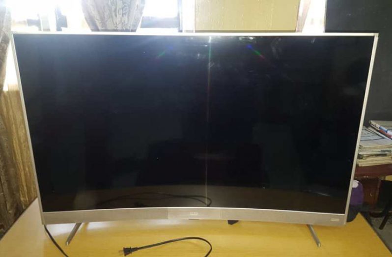 A stolen television set recovered ruing the raid