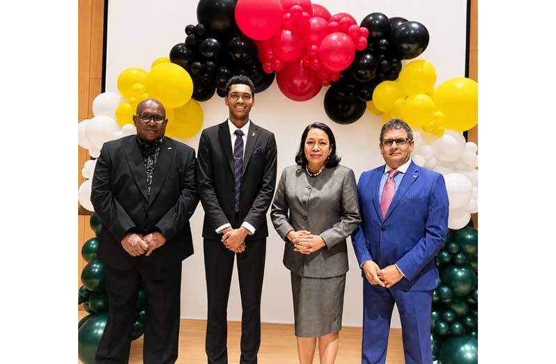 From Left to Right: Ambassador Michael Brotherson, Youth Leader Brandon Willabus, Ambassador Carolyn Rodriguez- Birkett and Fazal Yussuff