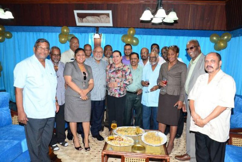 President Donald Ramotar celebrated another milestone yesterday. Here Cabinet members and senior government officials toast to His Excellency’s good health