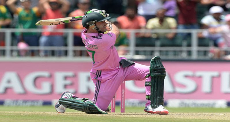 AB de Villiers blasts away the record for the fastest ODI century, getting there in only 31 balls, in the 2nd ODI in Johannesburg, yesterday.


South African opener Rilee Rossouw went through to a maiden ODI century in the second ODI yesterday in Johannesburg.