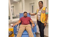 One of the blood donors and a member of the Essequibo Coast Lions Club