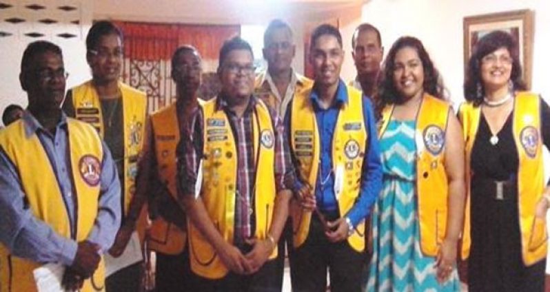 The new Board of the Lions Club of Essequibo Coast