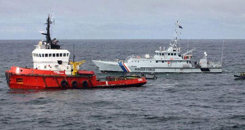 The MV Hamal was intercepted by the frigate HMS Somerset and Border Force cutter Valiant 100 miles east of Aberdeen