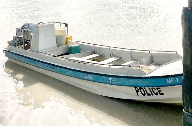 The boat which the police officers were in when the incident occurred 