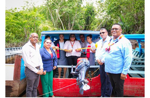 The Region One communities of Arukamai and Hobadaia are the recipients of boats which will be used to transport learners to and from school