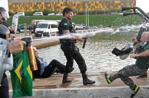 Police and protesters also clashed outside the the lower house
