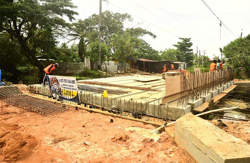 Ongoing works at the Blacka Bridge in Sophia (Adrian Narine photos)