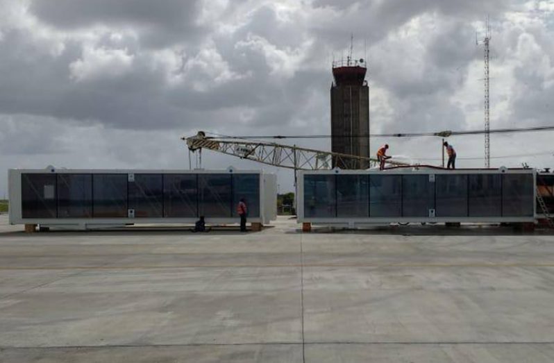 The pair of boarding bridges that arrived in the country on Tuesday