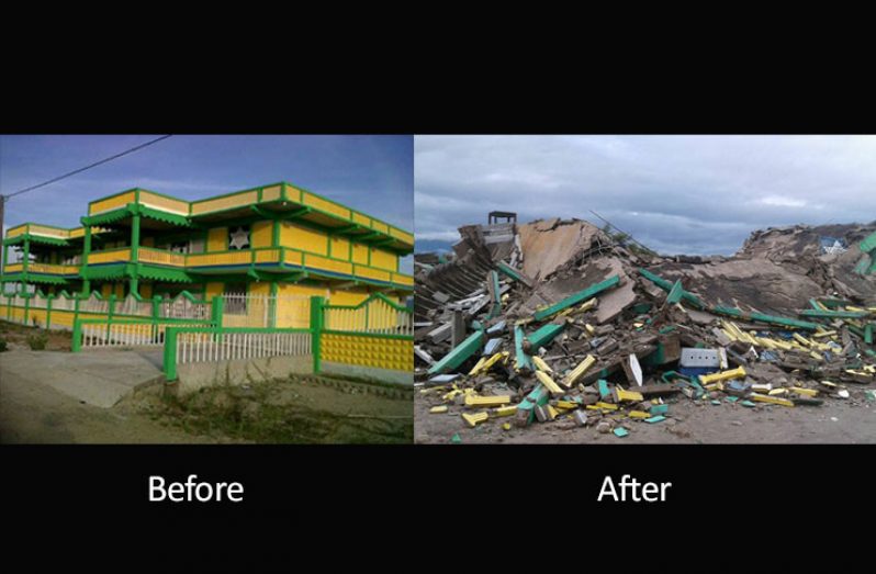 Before-and-after images of the building