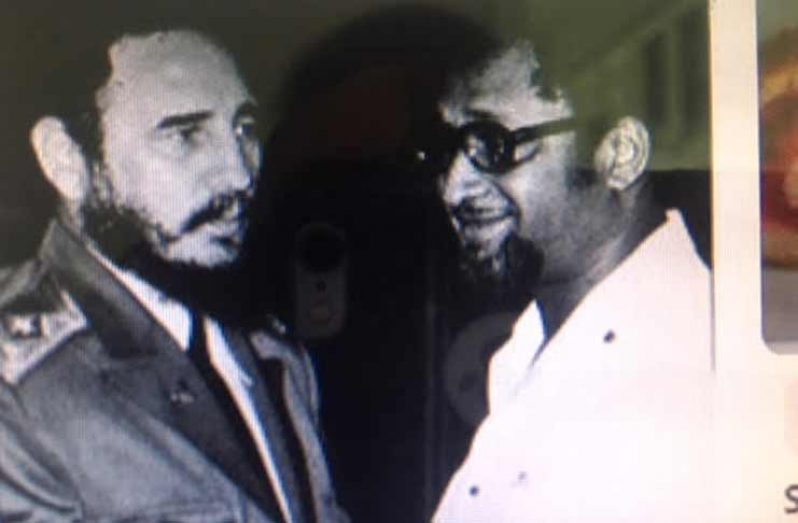 President Fidel Castro of Cuba with President Forbes Burnham