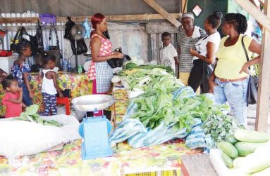 Vegetables being sold by a staff member from the ‘Fresh from the West’ business