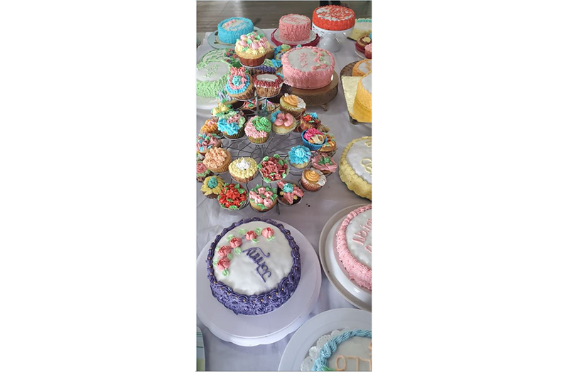 Some of the works done to date during the cake decorating training (Images courtesy of Ms. Kelie De Souza)