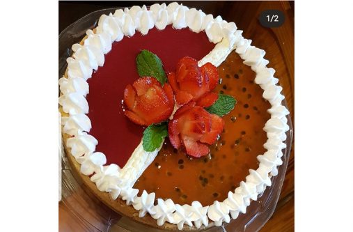 A beautiful cheesecake that is just an order away