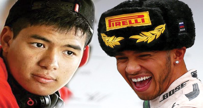 Calvin Ming (left) and Lewis Hamilton