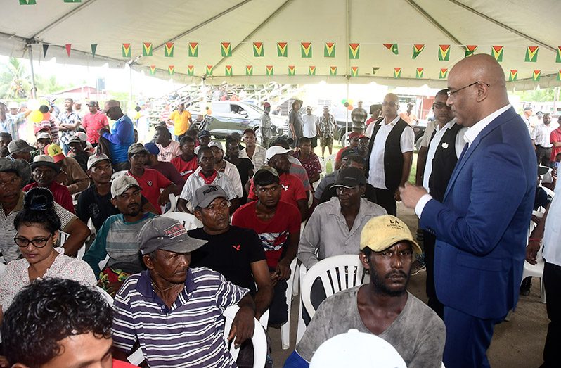 Vice-President Dr. Bharrat Jagdeo listens to the concerns of cane farmers