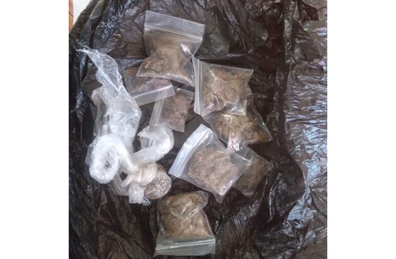 The cannabis that was reportedly found on the fisherman’s bed (Guyana Police Force photo)