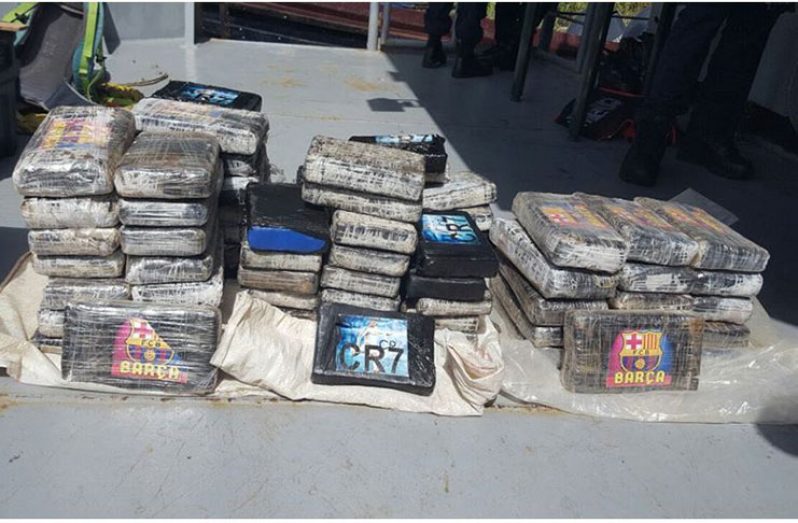 The suspected cocaine that was found by GDF Coast Guard in the speedboat