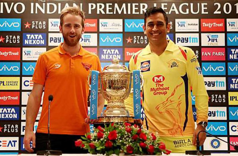 Captains Kane Williamson (left) and MS Dhoni. The two teams have faced each other thrice this season so far, with CSK winning all three. (BCCI)
