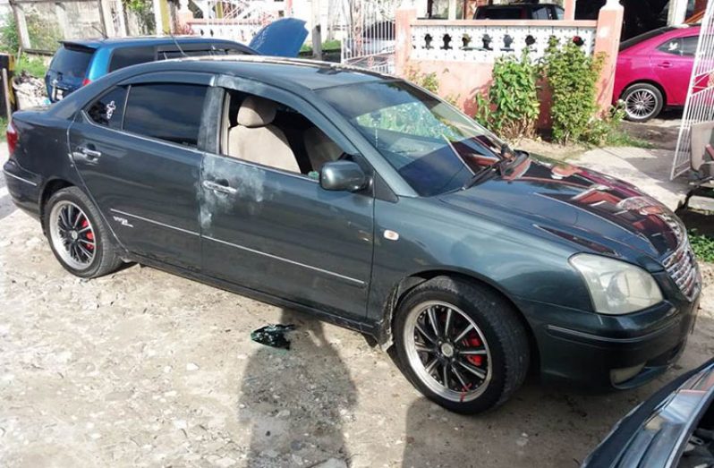 The car in which Dannyram Kissoon and his friend were when they were attacked by bandits