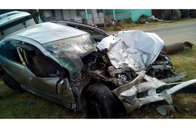 The doctor’s car that was damaged in the accident