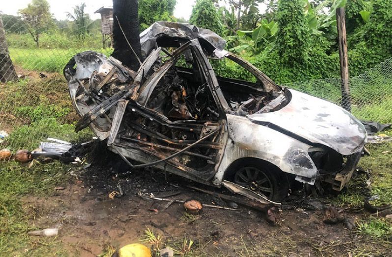 The car involved in the deadly accident on Wednesday