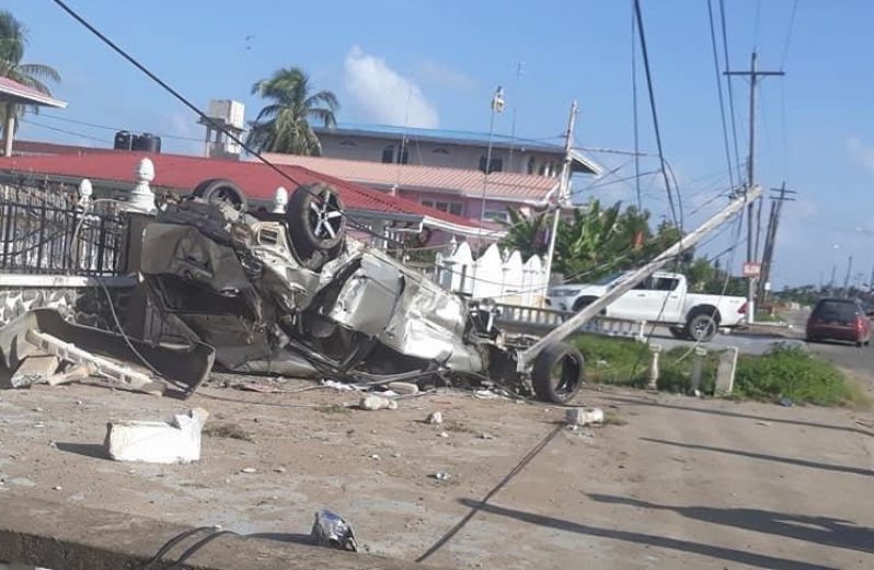 The car following the accident.