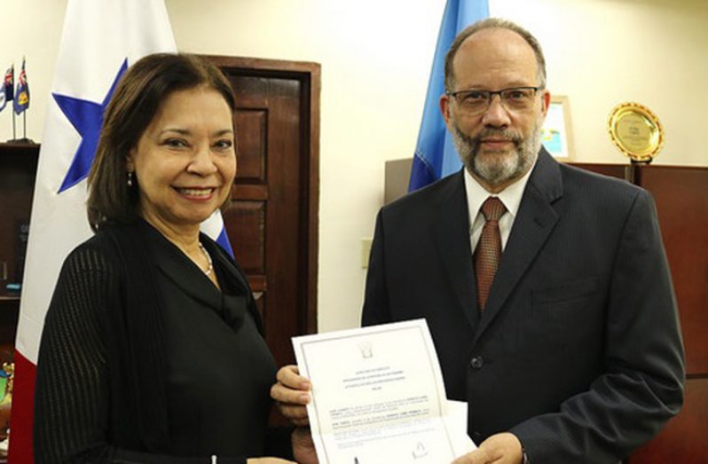 CARICOM Secretary-General, Ambassador Irwin LaRocque, receives the Letter of Credence of Her Excellency Soraya Cano Franco Panamanian Ambassador to CARICOM