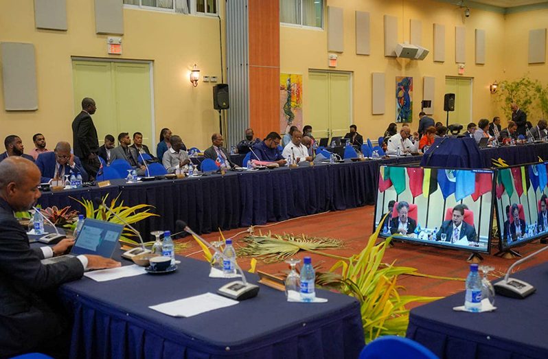 Regional leaders at the CARICOM summit in Suriname