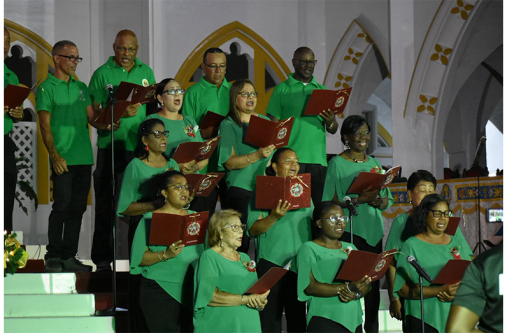 The Cathedral of the Immaculate Conception on Brickdam, Georgetown, commonly called the Brickdam Cathedral, on Friday hosted its 54th Festival of Carols. The festival featured several choirs, including the St. George’s Cathedral Choir, The Marigold Choir, and the Brickdam Cathedral Choir, and it attracted a sizeable crowd (Sachin Persaud photo)