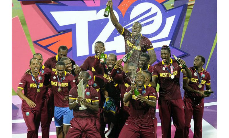 Flashback: West Indies players celebrate after winning the 2016 T20 World Cup.