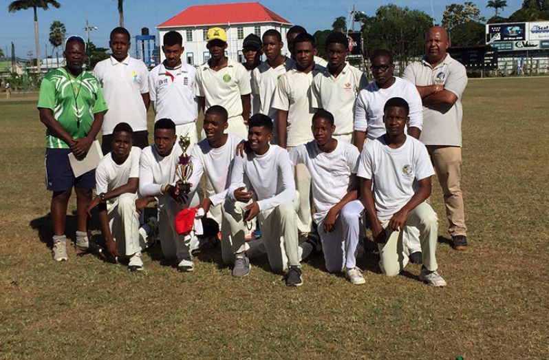 Chase Academy cricketers  pose with their  trophy