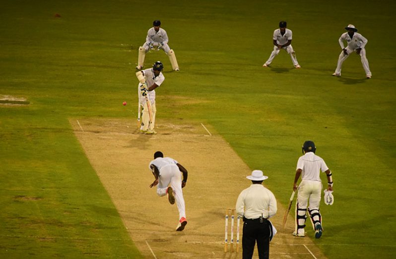Shivnarine Chanderpaul collects runs on the leg-side during his century..