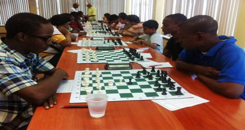 Players are locked in deep concentration at the ECI chess tournament.