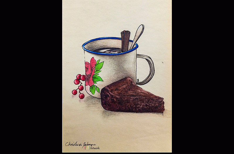 Pepperpot and Black cake postcard by Christina Izbasa (Photo courtesy of Christina Izbasa)