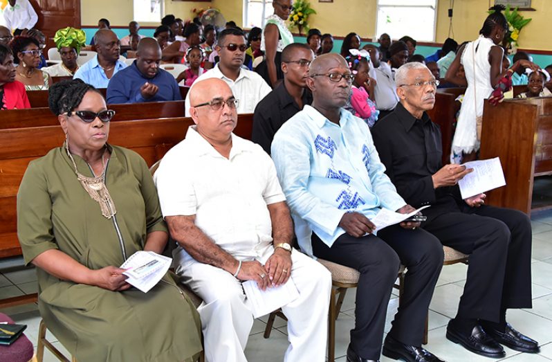President David Granger, Member of Parliament, Mr John Adams, Regional Executive Officer; Mr Denis Jaikaran and Deputy Regional Executive Officer, Ms. Jennifer Ferreira-McDougal on Sunday attended the 175th Anniversary service of the Ebenezer Congregational Church at Den Amstel, West Coast Demerara.