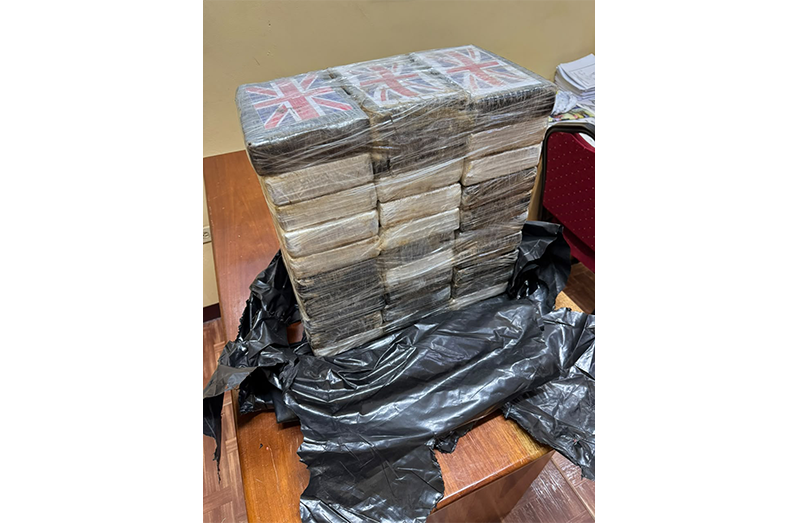 The cocaine that was found in an abandoned pickup along the Five Miles–Ituni Trail