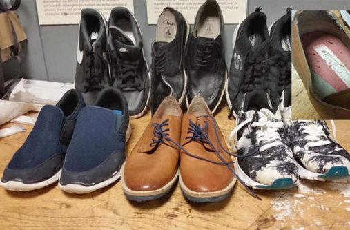 The shoes in which the cocaine was hidden