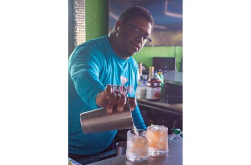 Colin Campbell displaying his craft