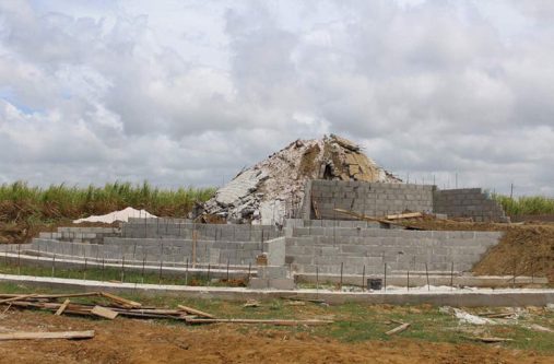 The concrete structure after it came crashing down